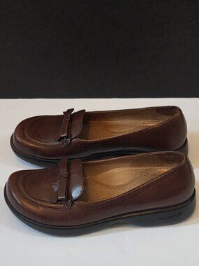 Dansko Danielle Brown Leather Bow Loafer Shoes Women's 39 EU 8.5-9 US